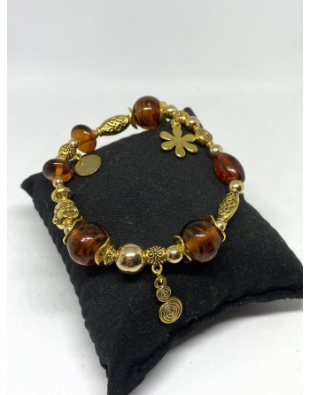 Bracelet "D'or et d'Ambre"