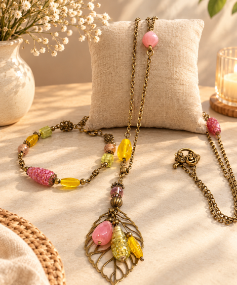 Parure de bijoux assortis faite main
